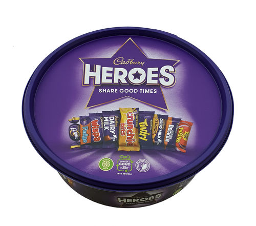 Cadbury Heroes Tub, Minischokoriegelsortiment, einzeln Verpackt, 550g