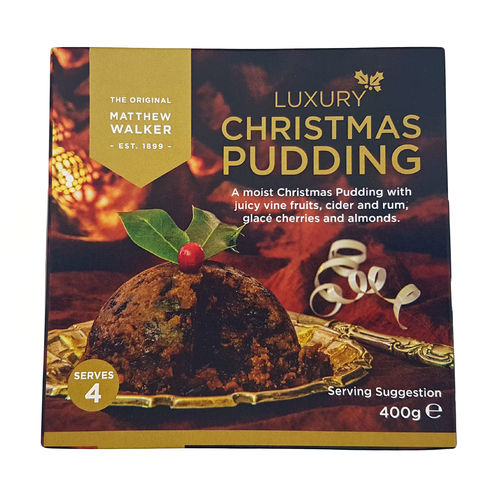 Matthew Walker Luxury Christmas Pudding, Weihnachtskuchen, 400g