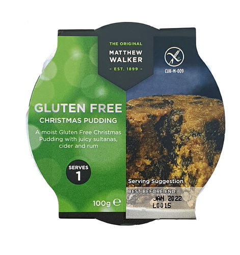 Matthew Walker Gluten Free Christmas Pudding, Weihnachtskuchen, glutenfrei, 100g