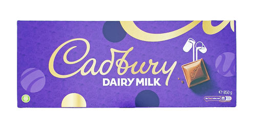Cadbury Dairy Milk Chocolate Extra Large Bar, Große Milchschokoladentafel, 850g