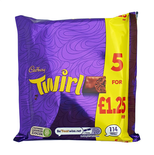 Cadbury Twirl Milk Chocolate Bar 5 Pack 107.5g