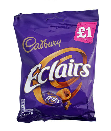 Cadbury Eclairs Classic Chocolate Bag, 130g MHD 21-Dez-2023