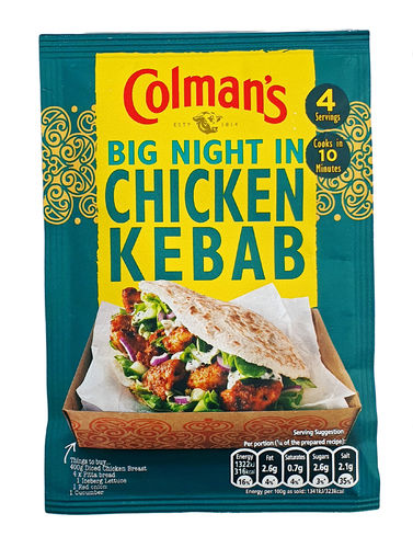 Colman's Big Night In Recipe Mix Chicken Kebab 30 g 4 servings