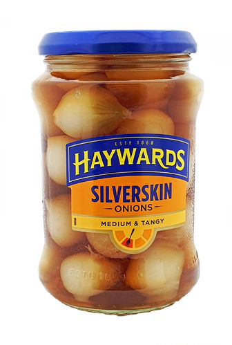 Haywards Medium & Tangy Silverskin Onions, Eingelegte Silberzwiebeln, 400g