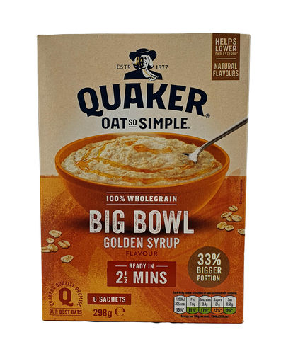 Quaker Oat So Simple Big Bowl Golden Syrup Porridge Sachets 6x49.6g